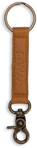 MUUD Deva - Whiskey Handmade leather key ring with D-ring 13.5 x 3 cm
