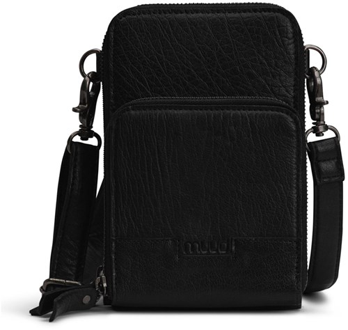 MUUD Dafne - Black Handmade leather shoulder bag 19 x 12 cm