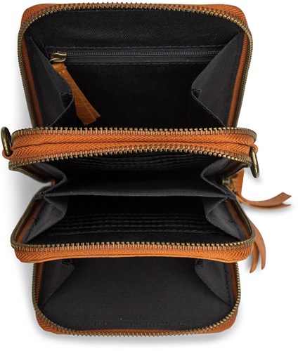 MUUD Dafne - Black Handgemaakt leren schoudertas 19 x 12 cm