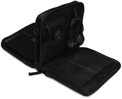 MUUD Drea - Black Handmade leather laptop bag-3