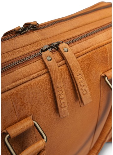 MUUD Drea - Whiskey Handgemaakt leren laptoptas