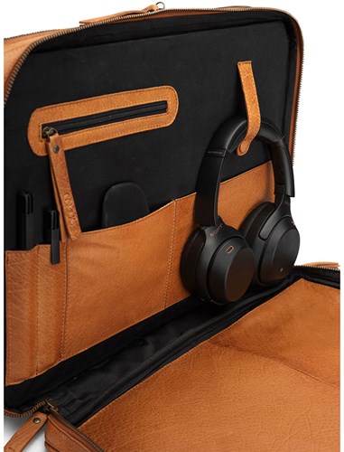 MUUD Drea - Whiskey Handgemaakt leren laptoptas