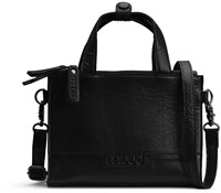 MUUD Dac - Black Handmade leather shoulder bag 20 x 14.5 cm
