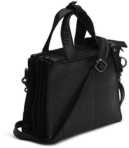 MUUD Dac - Black Handmade leather shoulder bag 20 x 14.5 cm-3