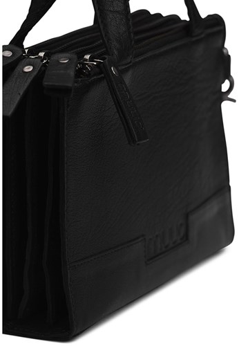 MUUD Dac - Black Handgemaakt leren schoudertas 20 x 14,5 cm