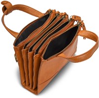 MUUD Dac - Whiskey Handgemaakt leren schoudertas 20 x 14,5 cm