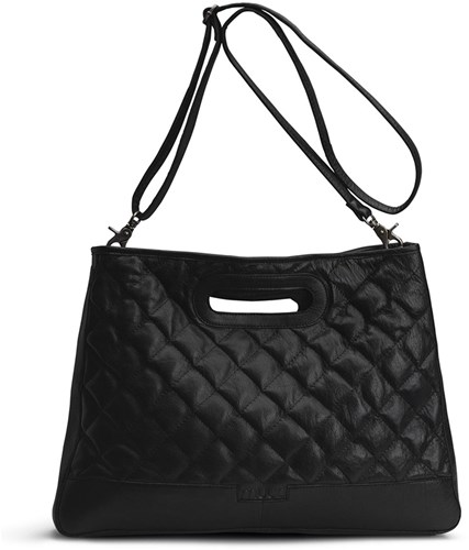 MUUD Darcia - Black Handmade leather shopping bag 44 x 36 cm