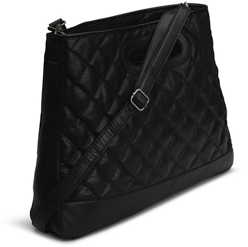 MUUD Darcia - Black Handmade leather shopping bag 44 x 36 cm-3
