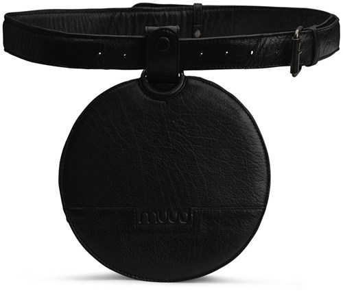 MUUD Demi - Black Handmade leather fanny pack 20cm-2
