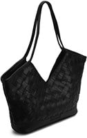 MUUD Dosy - Black Handmade leather handbag 29 x 43 cm-2