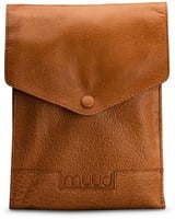 MUUD Betina XL - Whiskey Handgemaakt leren etui 19 x 15 cm