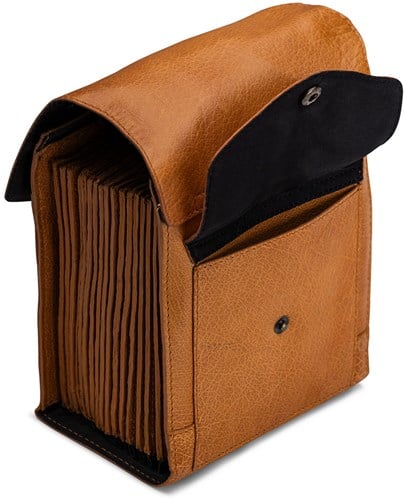 MUUD Betina XL - Whiskey Handmade leather case 19 x 15 cm-3