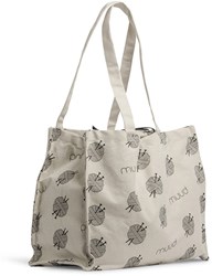 MUUD Draagtas Bol wol met twee naalden van 100% gerecycled katoen 42x38cm