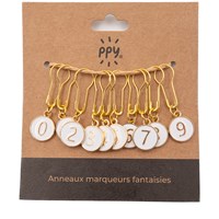 PPY Stitch Markers Numbers 0-9 - Set of 10