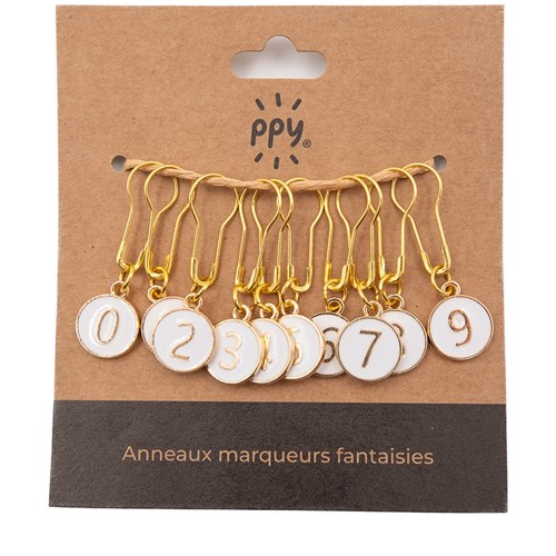 PPY Stitch Markers Numbers 0-9 - Set of 10