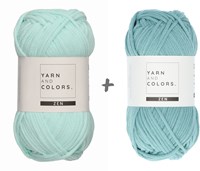 Yarn and Colors Slouchy Pouch Color Block Crochet Kit 073 Jade Gravel