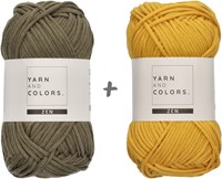 Yarn and Colors Boho Plant Baskets Crochet Kit 090 Olive-2