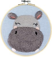 ReStyle Punch Needle Kit Hippo 17.8cm round