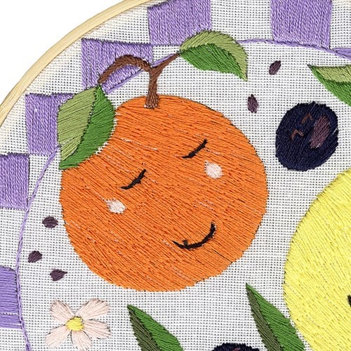 ReStyle Borduurpakket Zomer Citrus 17,8cm rond-2