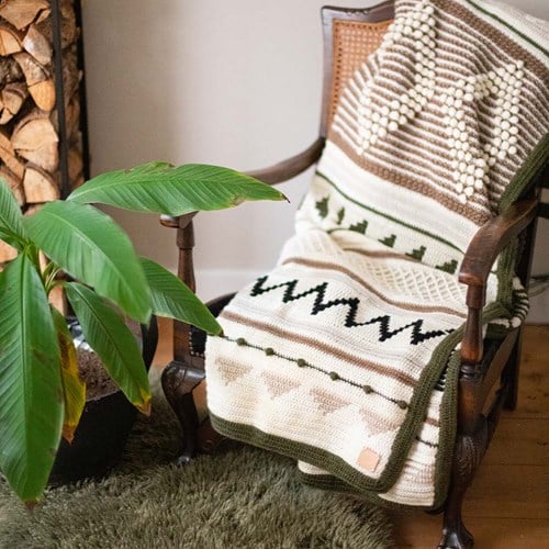 Dream Blanket 6.0 CAL Crochet Kit 06 Khaki - Birch - Cigar