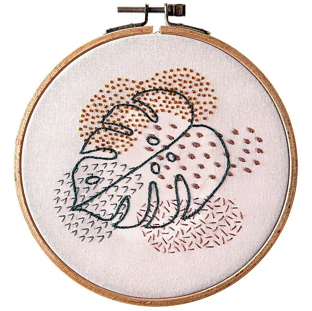 Monstera Lady Hand Embroidery Kit - Stitched Modern