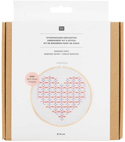 Rico Embroidery kit Sashiko heart