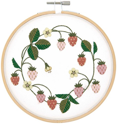 Rico Design Embroidery Kit Strawberry Crown Ø 15 cm-2