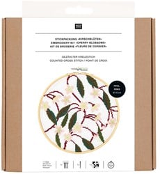 Rico Design Embroidery Kit Cherry Blossom Ø 15 cm