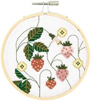 Rico Design Embroidery Kit Strawberry Ø 10 cm-2