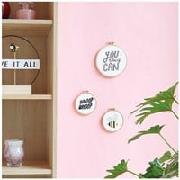 Rico Design Embroidery Kit "you totally can" Ø 15 cm-3