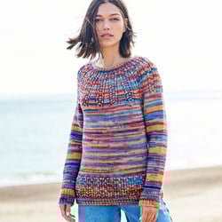 Stylecraft knitting pattern For the Love of Stripes Cowlneck- and Roundneck Sweater