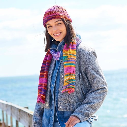 Stylecraft knitting pattern For the Love of Stripes Scarfs and Hats (4 designs)-2