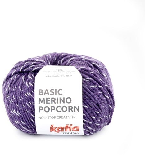 Katia Basic Merino Popcorn 100 Violet-White