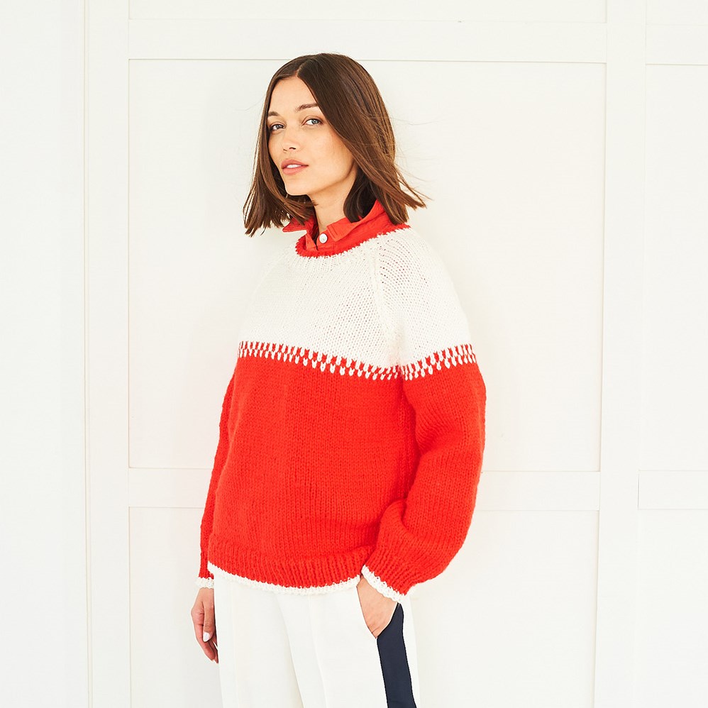 Round Neck Roll Sleeve Knitting Sweaters