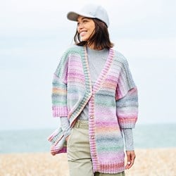 Stylecraft knitting pattern Chromatic Short- and Long Sleeve Cardigan (2 designs)