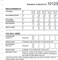 Stylecraft breipatroon Special XL Short & Long Sweater (2 designs) Benodigdheden