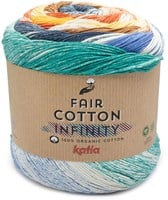 Katia Fair Cotton Infinity 104 Green blue-Ultramarine blue-Brown-Yellow