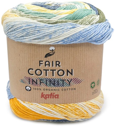 Katia Fair Cotton Infinity 106 Blue-Yellow-Khaki