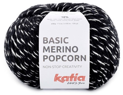 Katia Basic Merino Popcorn 102 Black-White