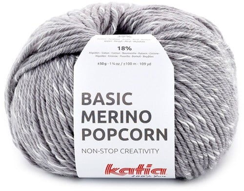 Katia Basic Merino Popcorn 103 Dark Grey-White