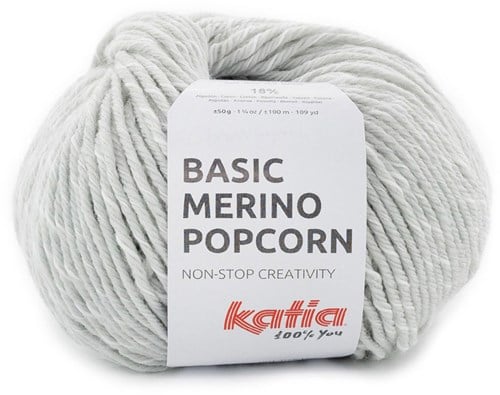 Katia Basic Merino Popcorn 104 Light Grey-White