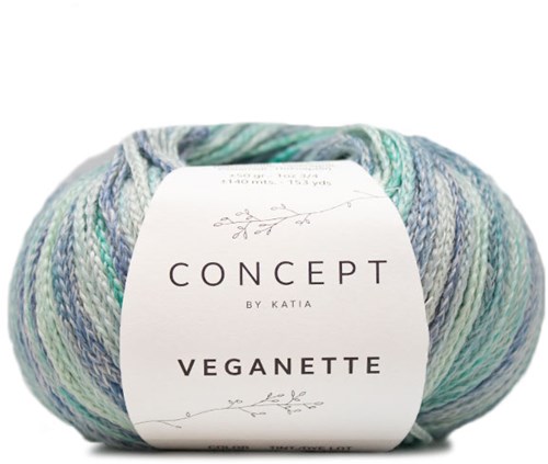 Katia Veganette 107 Mint Green / Lila / Pearl Nut / Light Violet