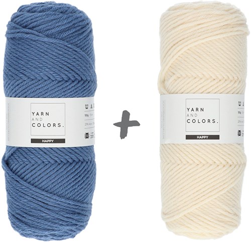 Dream Roll Cushion 4.0 Crochet Kit 10 Denim & Cream