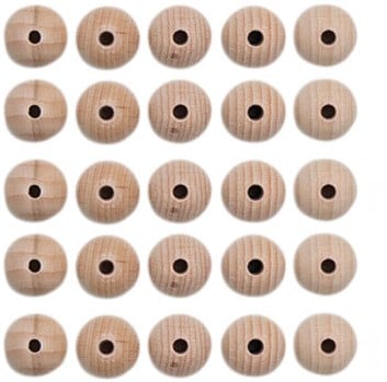 Wooden Beads Set 25 Pieces 10 mm