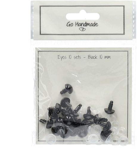 Go Handmade Safety Eyes Black 10mm (10 pieces)-2