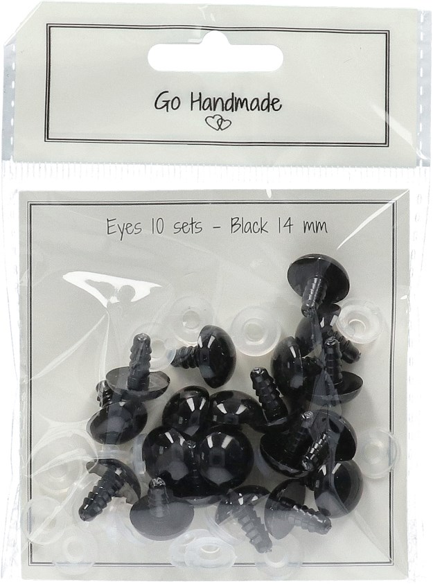 Go Handmade Safety Eyes Black 14mm (10 pieces) 