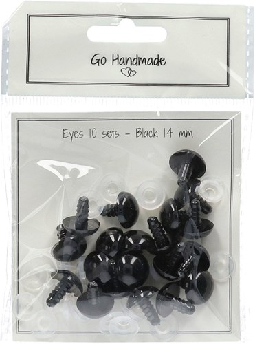 Go Handmade Safety Eyes Black 14mm (10 pieces)-2