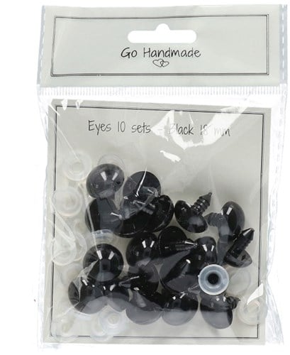 Go Handmade Safety Eyes Black 18mm (10 pieces)-2