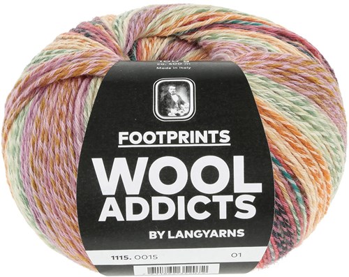 Lang Yarns Footprints 0015 Orange/Lilac/Green