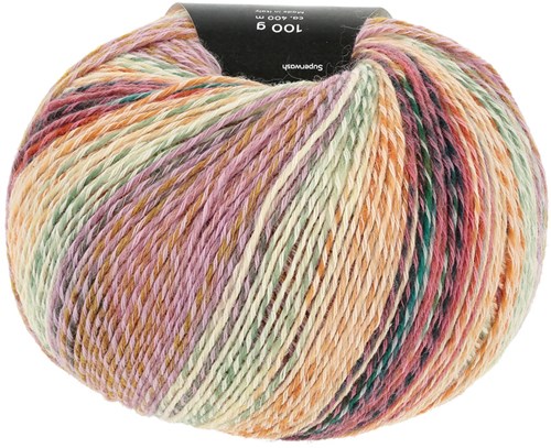 Lang Yarns Footprints 0015 Orange/Lilac/Green-2